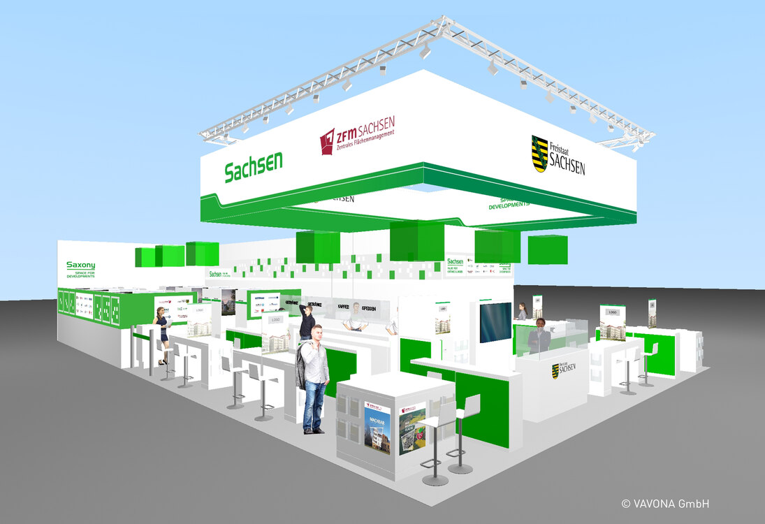 Seitenansicht Messestand Expo Real 2021