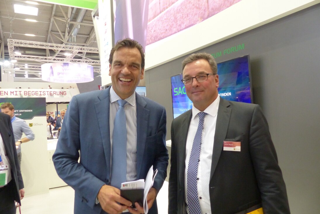 Christop Gröner (Vorstandsvorsitzender CG-Gruppe AG) und Stefan Wagner (komm. Geschäftsführer des Staatsbetriebes ZFM)